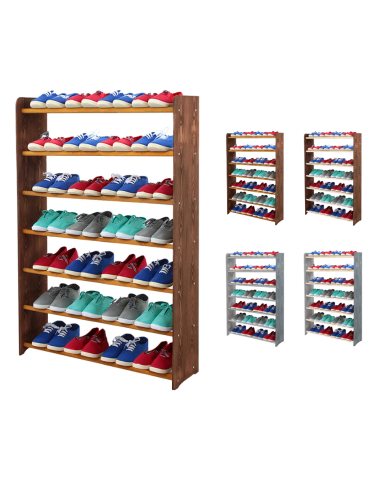 7-półkowy regał na obuwie RBS /szer.90 cm/ Brąz-Olcha