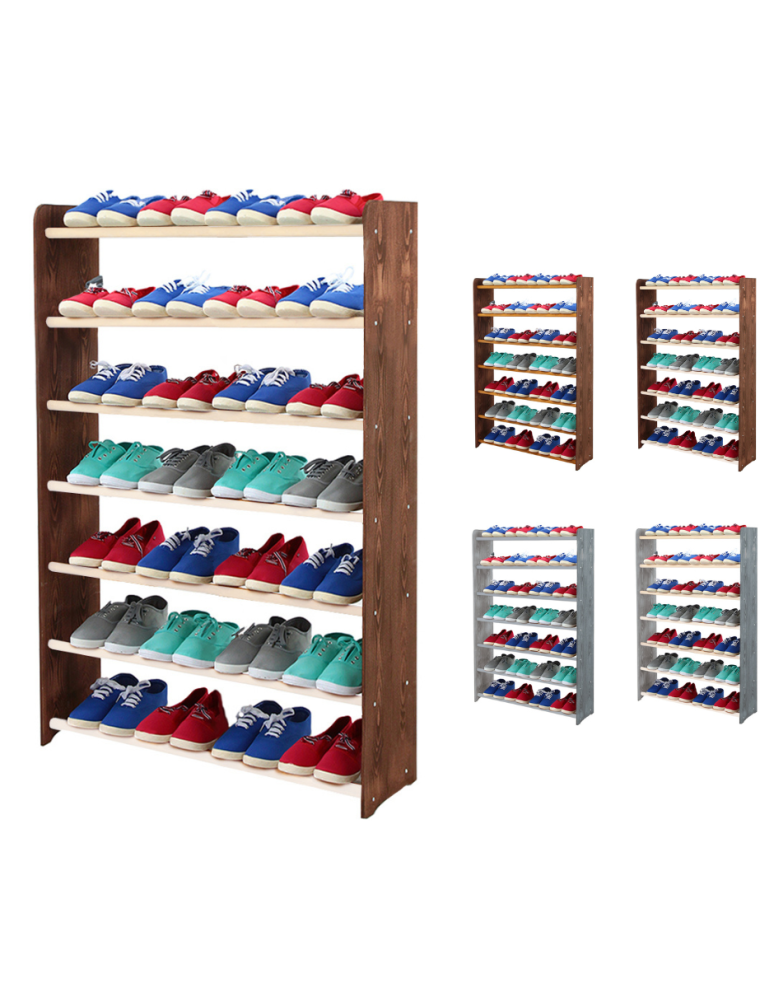 Regały - 7-półkowy regał na obuwie RBS /szer.90 cm/ Brąz-Biel - product b2b.wamar.biz 1