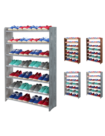 7-półkowy regał na obuwie RBS /szer.90 cm/ Szary