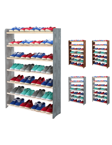 7-półkowy regał na obuwie RBS /szer.90 cm/ Szary-Biel