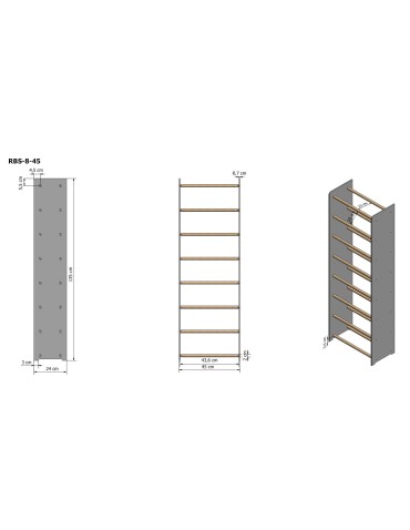 Regały - 8-półkowy regał na obuwie RBS /szer.45 cm/ Naturalny - product 5