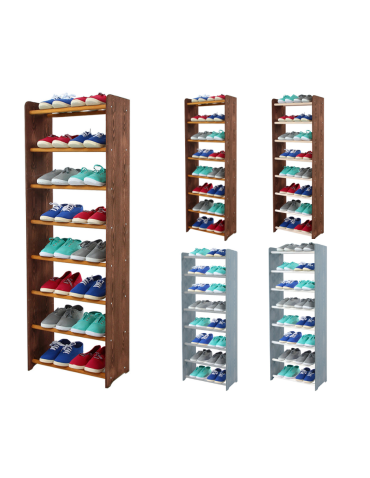 8-półkowy regał na obuwie RBS /szer.45 cm/ Brąz-Olcha