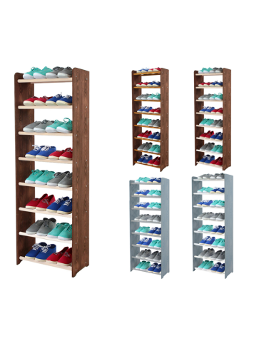 8-półkowy regał na obuwie RBS /szer.45 cm/ Brąz-Biel