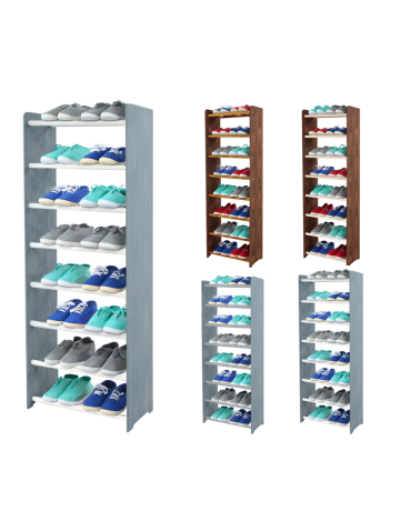 8-półkowy regał na obuwie RBS /szer.45 cm/ Szary-Biel