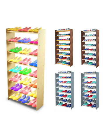 8-półkowy regał na obuwie RBS /szer.65 cm/ Naturalny