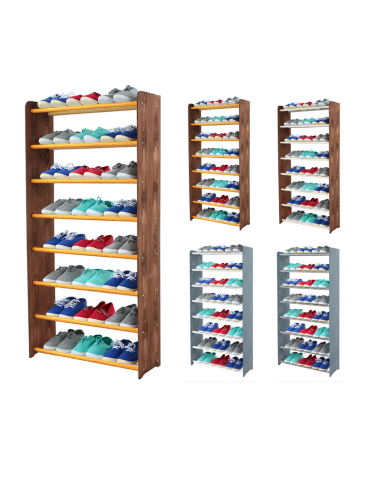 8-półkowy regał na obuwie RBS /szer.65 cm/ Brąz-Olcha