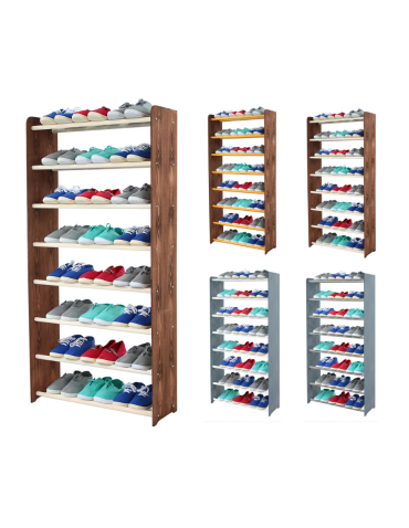 8-półkowy regał na obuwie RBS /szer.65 cm/ Brąz-Biel