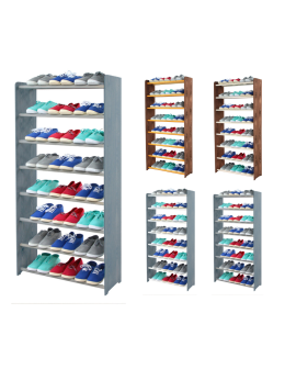 8-półkowy regał na obuwie RBS /szer.65 cm/ Szary-Biel