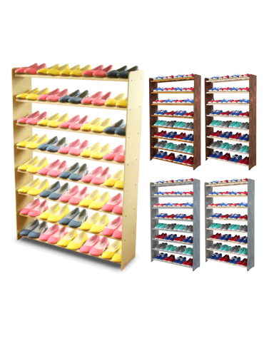 8-półkowy regał na obuwie RBS /szer.90 cm/ Naturalny