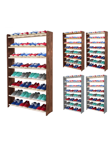 8-półkowy regał na obuwie RBS /szer.90 cm/ Brąz-Biel