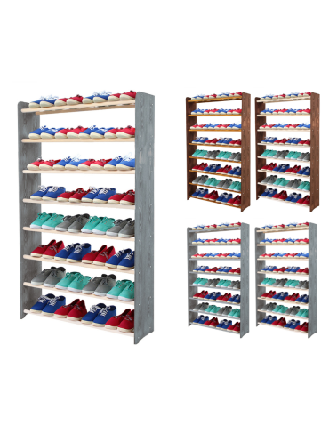 8-półkowy regał na obuwie RBS /szer.90 cm/ Szary-Biel