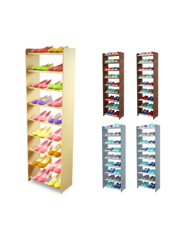 9-półkowy regał na obuwie RBS /szer.45 cm/ Naturalny