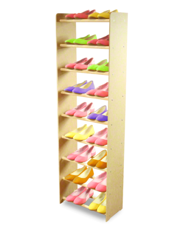 Regały - 9-półkowy regał na obuwie RBS /szer.45 cm/ Naturalny - product 4
