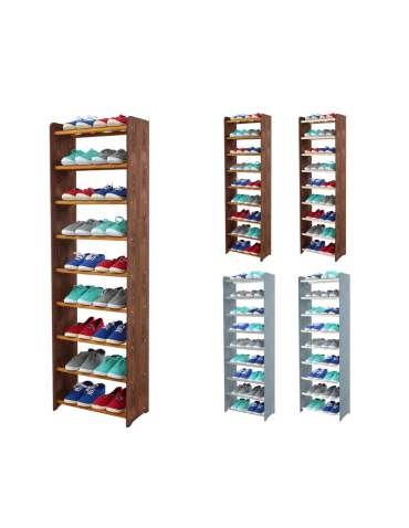 9-półkowy regał na obuwie RBS /szer.45 cm/ Brąz-Olcha