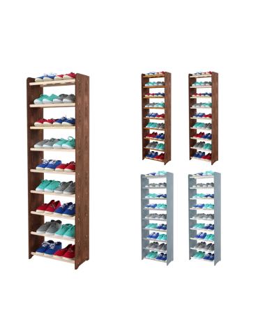 9-półkowy regał na obuwie RBS /szer.45 cm/ Brąz-Biel