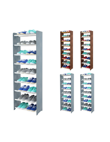 9-półkowy regał na obuwie RBS /szer.45 cm/ Szary-Biel