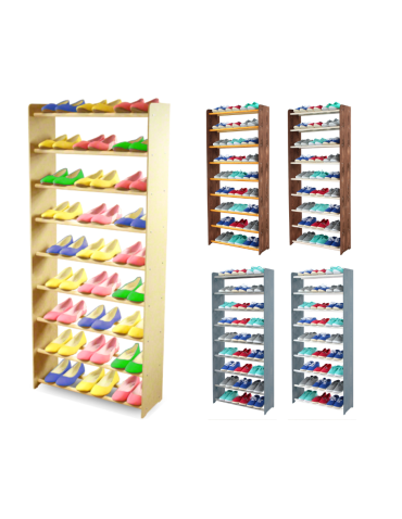 9-półkowy regał na obuwie RBS /szer.65 cm/ Naturalny