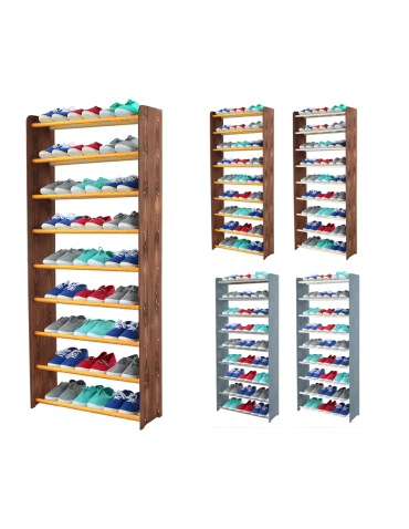 9-półkowy regał na obuwie RBS /szer.65 cm/ Brąz-Olcha