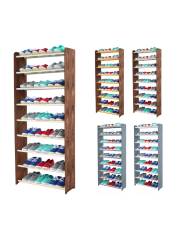 9-półkowy regał na obuwie RBS /szer.65 cm/ Brąz-Biel