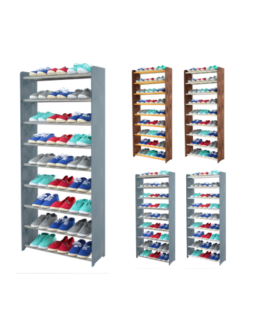 9-półkowy regał na obuwie RBS /szer.65 cm/ Szary