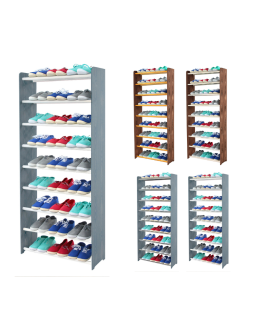 9-półkowy regał na obuwie RBS /szer.65 cm/ Szary-Biel