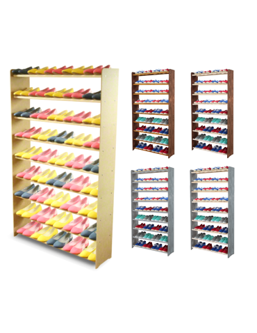 9-półkowy regał na obuwie RBS /szer.90 cm/ Naturalny