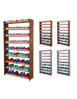 9-półkowy regał na obuwie RBS /szer.90 cm/ Brąz-Olcha