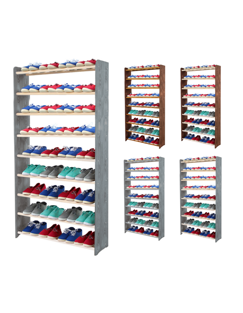 Regały - 9-półkowy regał na obuwie RBS /szer.90 cm/ Szary-Biel - product b2b.wamar.biz 1