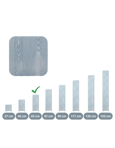 Bok do regału RBS /wys.63 cm/ Szary