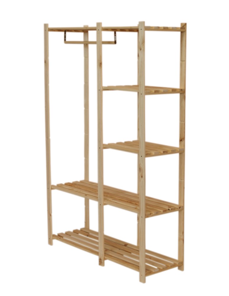 Regały - Regał garderoba na ubrania RG-5 170x110x38 5 półek Naturalny - product b2b.wamar.biz 2