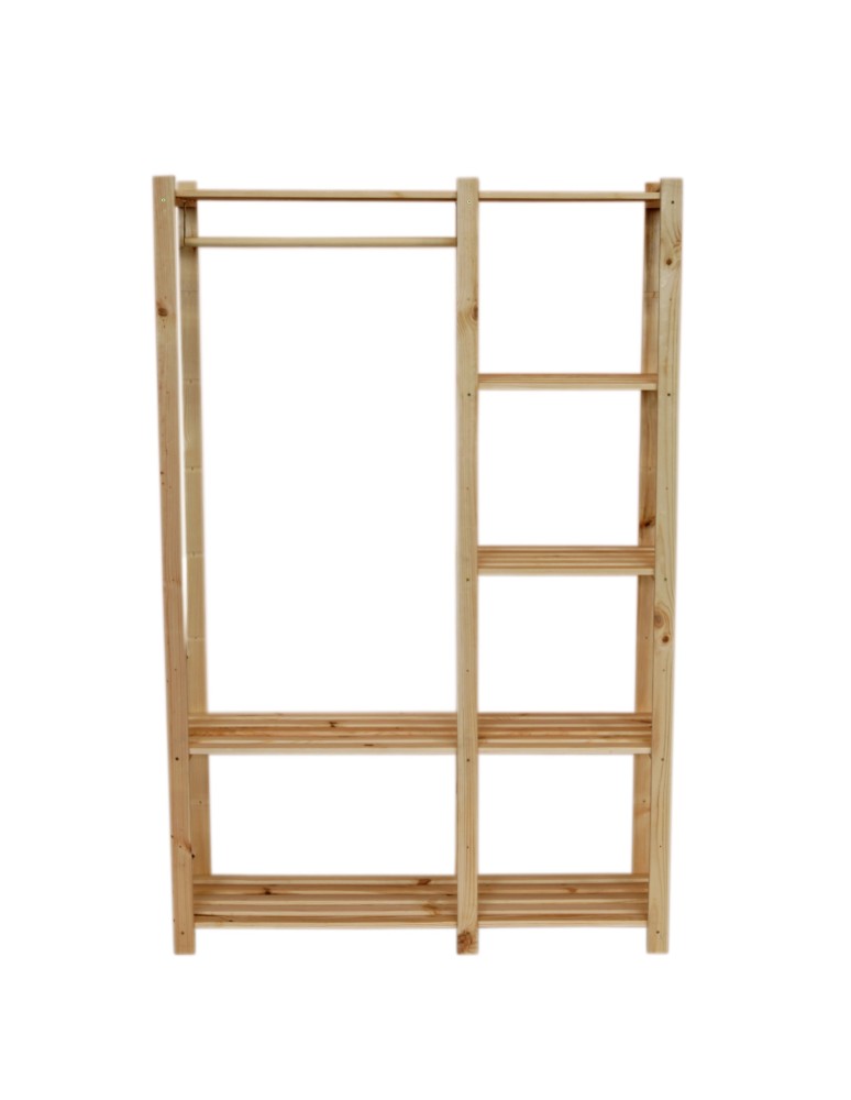 Regały - Regał garderoba na ubrania RG-5 170x110x38 5 półek Naturalny - product b2b.wamar.biz 4