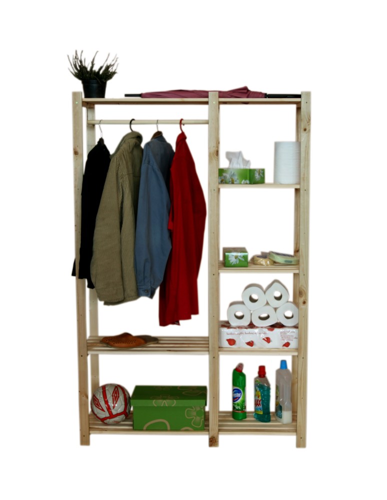 Regały - Regał garderoba na ubrania RG-5 170x110x38 5 półek Naturalny - product b2b.wamar.biz 7