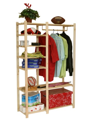Regały - Regał garderoba na ubrania RG-5 170x110x38 5 półek Naturalny - product 8