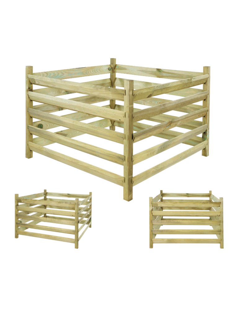 Art. Ogrodowe - Kompostownik drewniany KME z siatką na krety - Naturalny - product b2b.wamar.biz 2