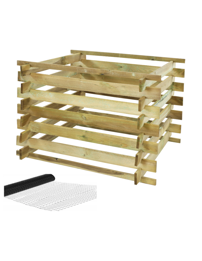 Art. Ogrodowe - Kompostownik modułowy KMP z siatką na krety - Naturalny - product b2b.wamar.biz 2