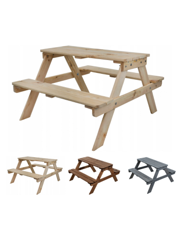 Stół piknikowy dla dzieci z ławką SPD/79cm - Naturalny
