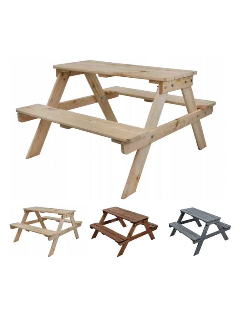 Art. Ogrodowe - Stół piknikowy dla dzieci z ławką SPD/79cm - Naturalny - product b2b.wamar.biz 1