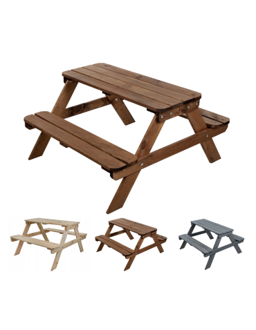 Stół piknikowy dla dzieci z ławką SPD/79cm - Brązowy