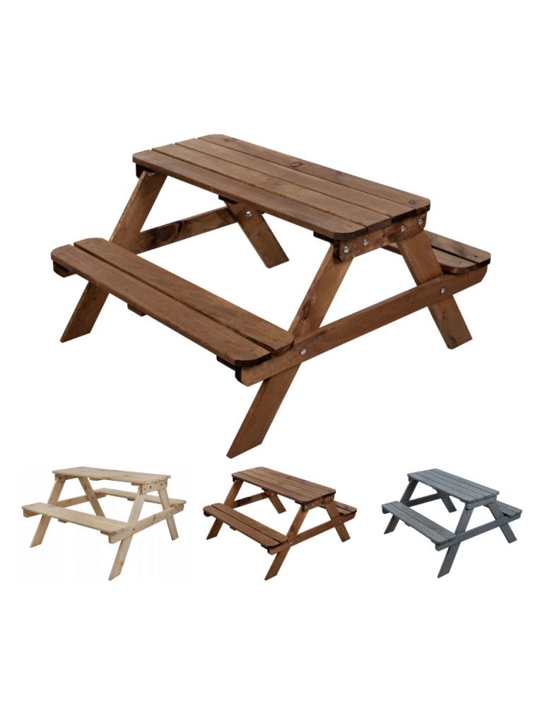 Art. Ogrodowe - Stół piknikowy dla dzieci z ławką SPD/79cm - Brązowy - product b2b.wamar.biz 1