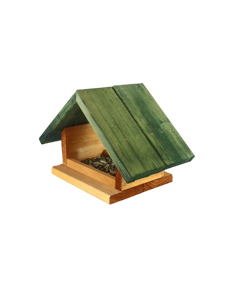 Karmniki i domki - Karmnik drewniany dla ptaków K-10 - Olcha + zielony daszek - product b2b.wamar.biz 2