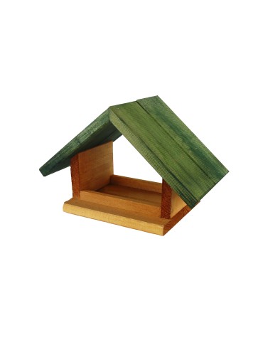 Karmniki i domki - Karmnik drewniany dla ptaków K-10 - Olcha + zielony daszek - product 7