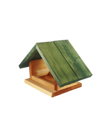 Karmniki i domki - Karmnik drewniany dla ptaków K-10 - Olcha + zielony daszek - product 8