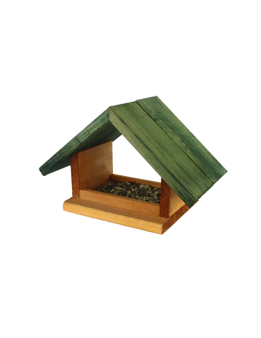 Karmniki i domki - Karmnik drewniany dla ptaków K-10 - Olcha + zielony daszek - product 9