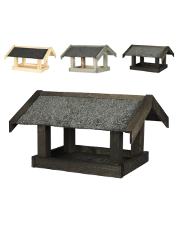 Karmnik dla ptaków KS z dachem dwuspadowym - Czarny