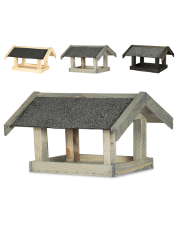 Karmnik dla ptaków KS z dachem dwuspadowym - Szary