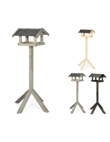 Szary karmnik z dachem dwuspadowym KS / nogi kwadrat