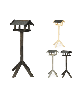 Czarny karmnik z dachem dwuspadowym KS / nogi kwadrat