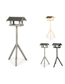 Szary karmnik z dachem dwuspadowym KS / nogi sześciokąt