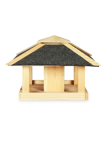 Karmniki i domki - Czterospadowy karmnik dla ptaków z dozownikiem KS - Naturalny - product 3