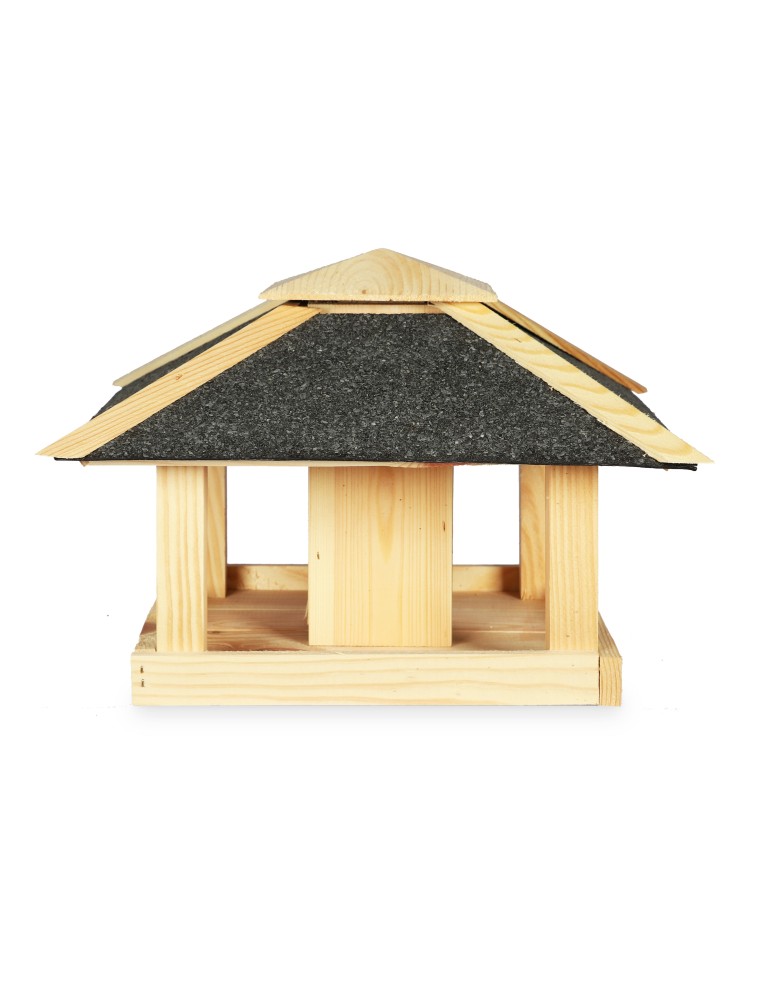 Karmniki i domki - Czterospadowy karmnik dla ptaków z dozownikiem KS - Naturalny - product b2b.wamar.biz 3